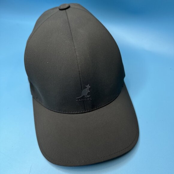 Kangol Spell Out Logo Men's Baseball Workout Cap Dark Gray Black Polyester Elast - Picture 1 of 3